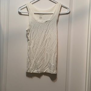 Tank top cream ribbed